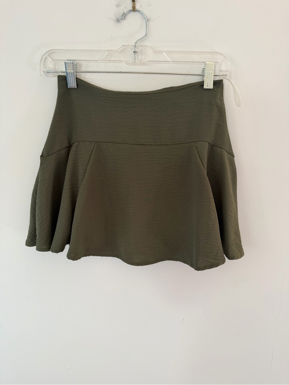 Blue Blush Olive Green Flared Skort